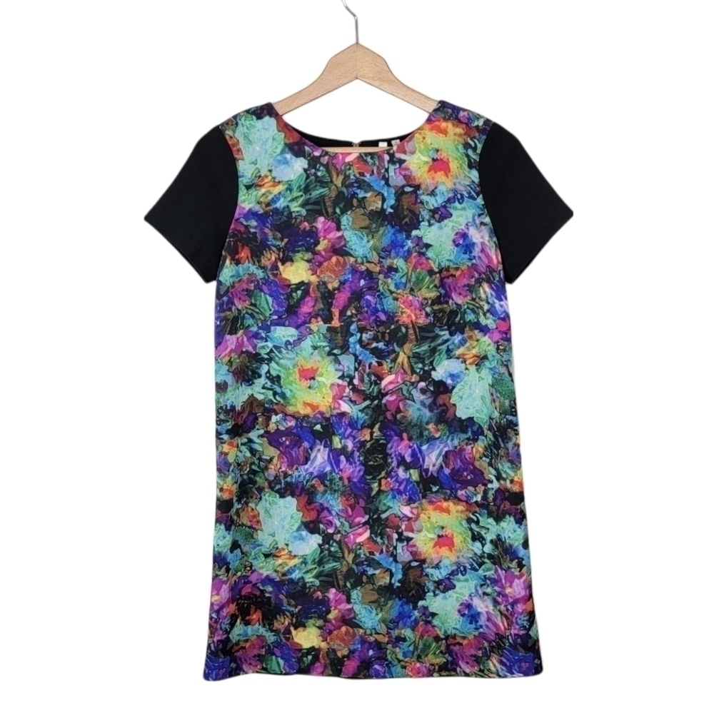 Petticoat Alley | Abstract Floral Front Panel Shift Dress Size Small